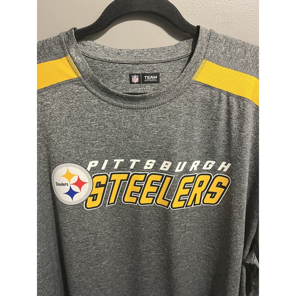 NFL Pittsburgh Steelers Football Shirt Mens 2XL Gray 100% Polyester Short Sleeve - Picture 7 of 9